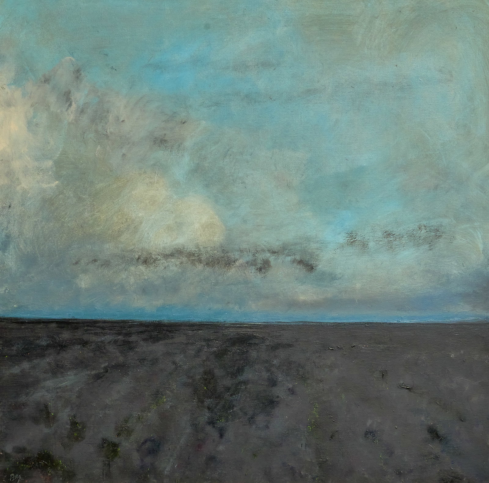 Brian St. John, "Passage": Brian St. John (Texas, b. 1956), "Passage", oil on canvas, signed lower left, titled and dated on the verso, 2026 sight: 24 x 24 in., frame: 30 x 30 in. Provenance: The collection of the artist, San