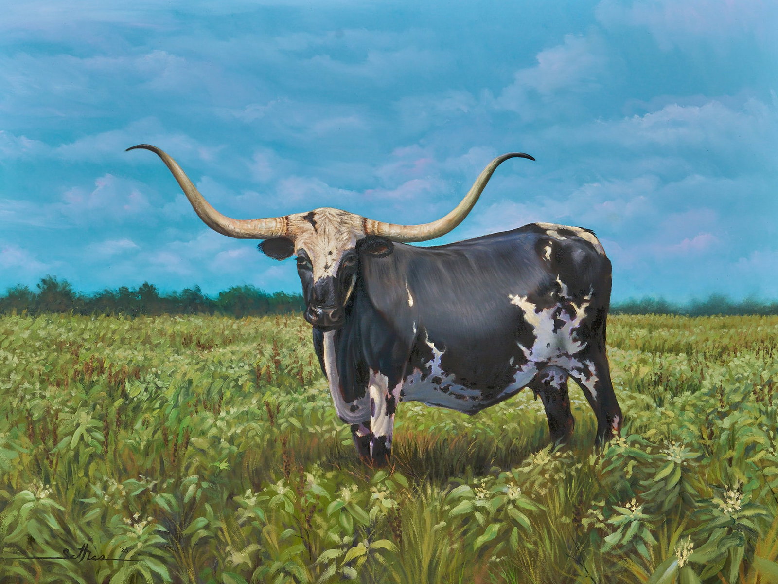 Bradley Settles, "Bettye": Bradley Settles (Texas, b. 1983), "Bettye", oil on canvas, signed and dated lower left, 2025 sight: 36 x 48 in., frame: 45.5 x 57.5 in. Provenance: Property from the