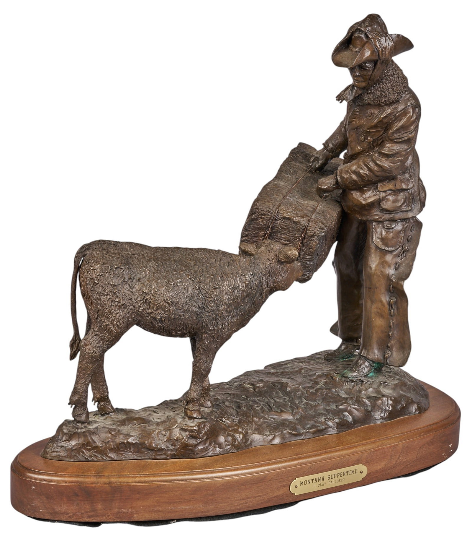 H. Clay Dahlberg, "Montana Suppertime": Houston Clay Dahlberg (Texas, 1946-2021), "Montana Suppertime", artist-cast bronze sculpture, with incised signature, edition number 3/20, and date, 1980 height 16 in. x width 20 i