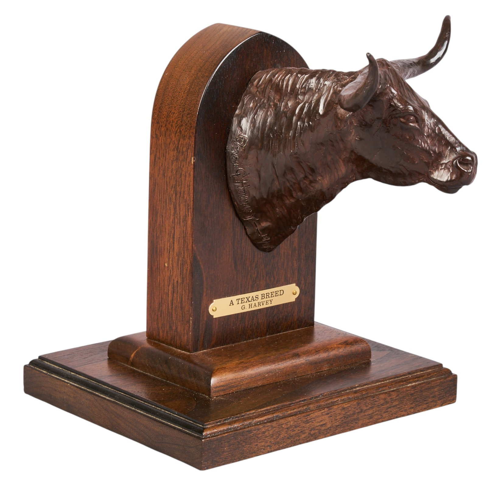 G. Harvey, "A Texas Breed": G. Harvey (Gerald Harvey Jones, Texas, 1933-2017), "A Texas Breed", artist-cast bronze sculpture on wooden base, with incised signature and edition number 19/100, cast in 2012