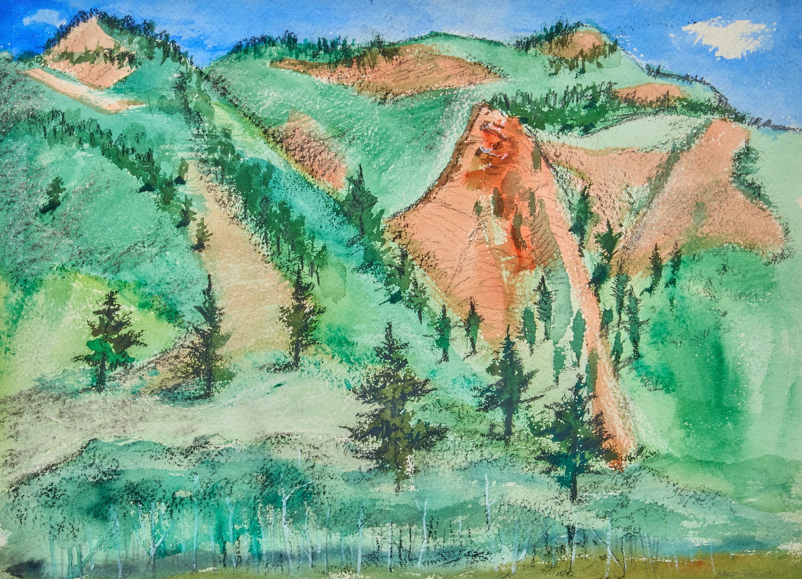 Kelly Fearing, Watercolor Landscape (1 of 4)