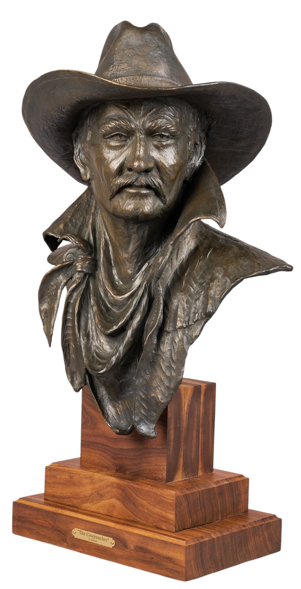 G. Harvey, "The Cowpuncher": G. Harvey (Gerald Harvey Jones, Texas, 1933-2017), "The Cowpuncher", artist's proof bronze sculpture, with incised signature, title, AP/50, and date, 1993 height 26 in. x width