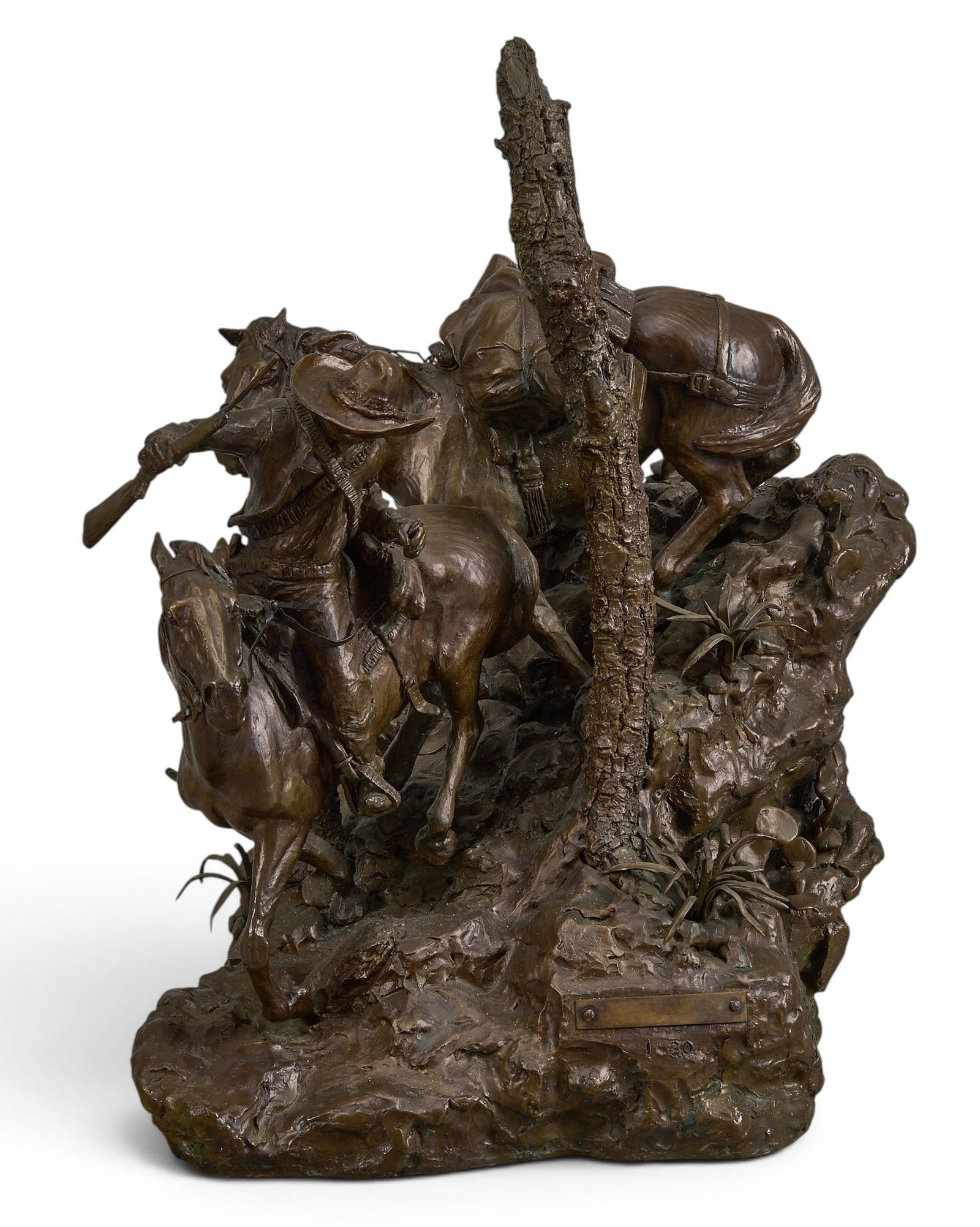 G. Harvey, "Those That Plunder": G. Harvey (Gerald Harvey Jones, Texas, 1933-2017), "Those That Plunder", artist-cast bronze sculpture, freestanding, incised signature, edition number 1/30, and date, 1977 height