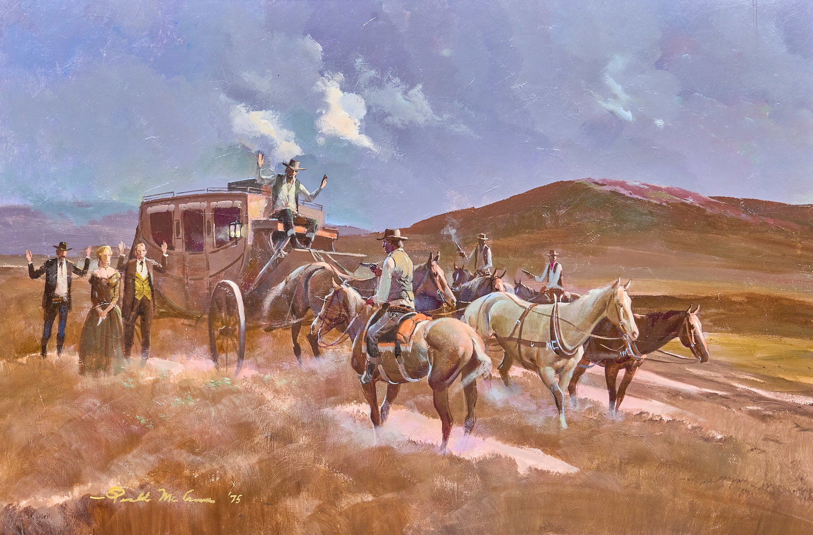 Gerald McCann, "The Late Stage": Gerald McCann (Connecticut, 1916-1995), "The Late Stage", oil on panel, signed and dated lower left, 1975 sight: 20 x 30 in., frame: 32 x 42 in. Provenance: Property from an Austin, Texas