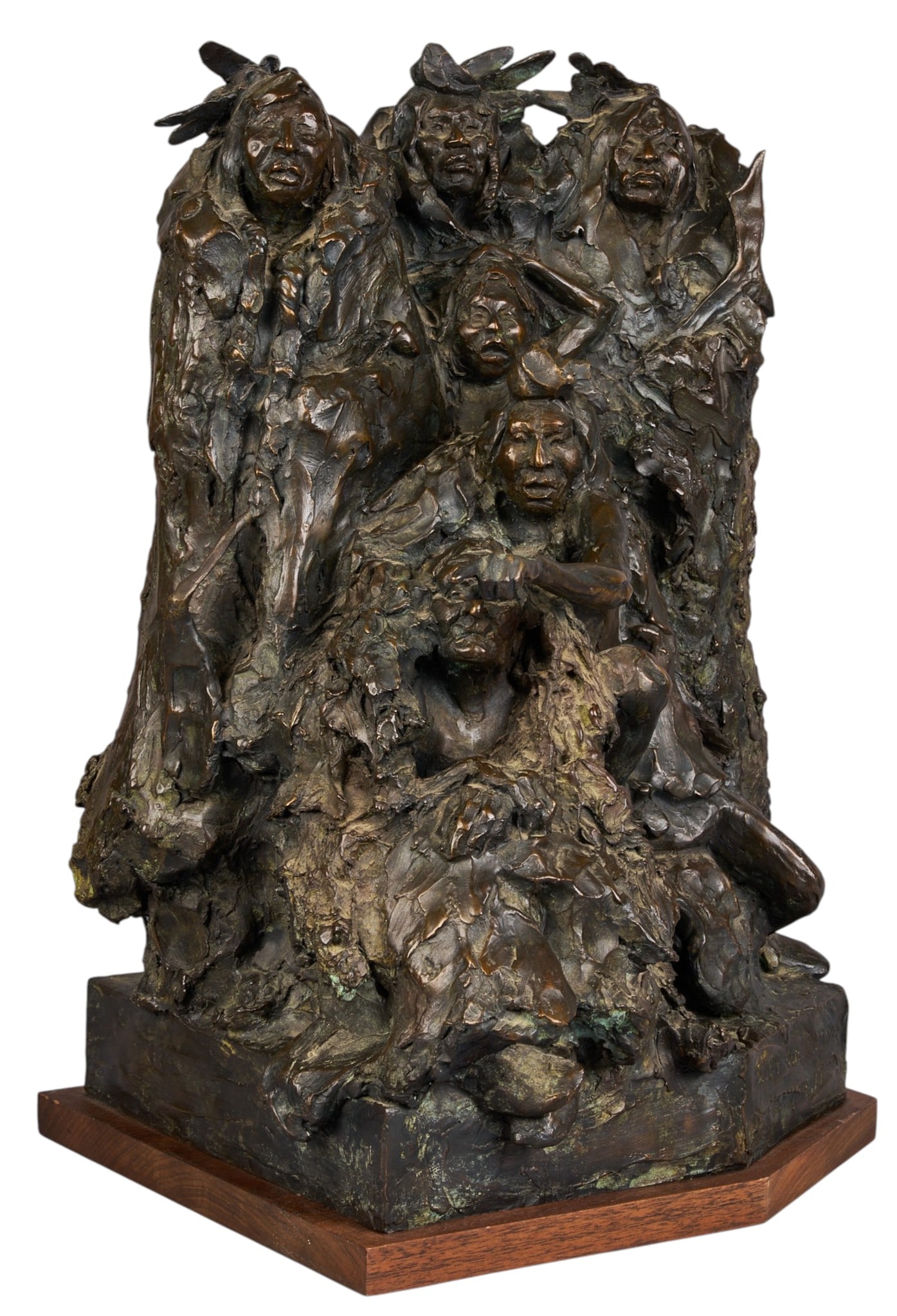 Richard Greeves, "Study for Unknown": Richard Vernon Greeves (Wyoming / Missouri, 1935-2022), "Study for Unknown", artist-cast bronze sculpture on wooden base, with incised signature, edition number 36, and date 1984 height 20