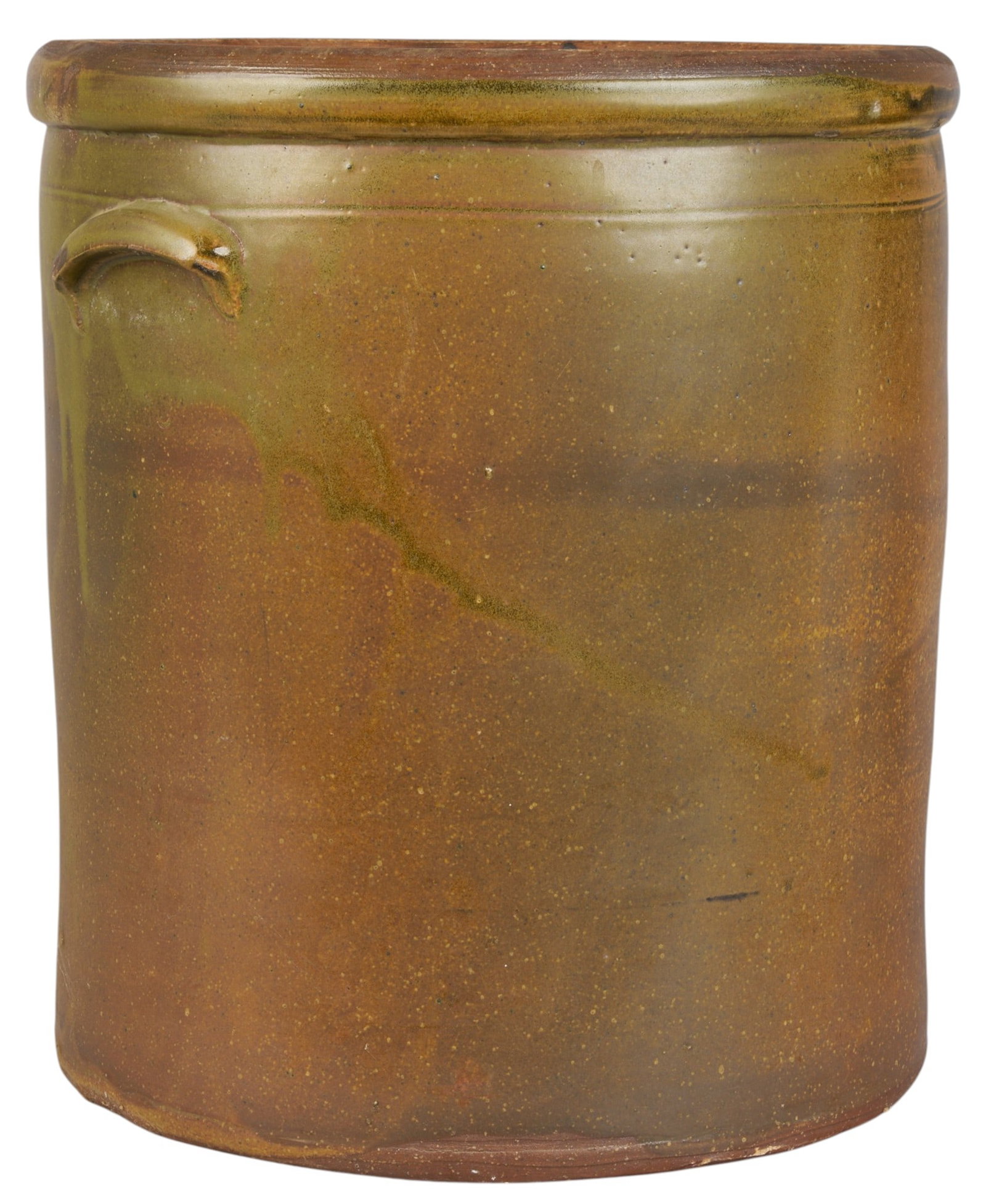 Meyer Pottery, 10 Gallon Crock: Meyer Pottery (Atascosa, Texas), ten gallon stoneware crock, glazed height 17 in. x width 16 in. x depth 15 in. Provenance: Property from a historic home in the Olmos Park neighborhood of San Antonio,