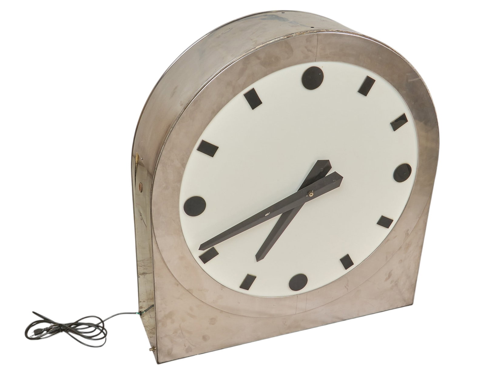 Large Machine-Age Master Style Lighted Clock - 4