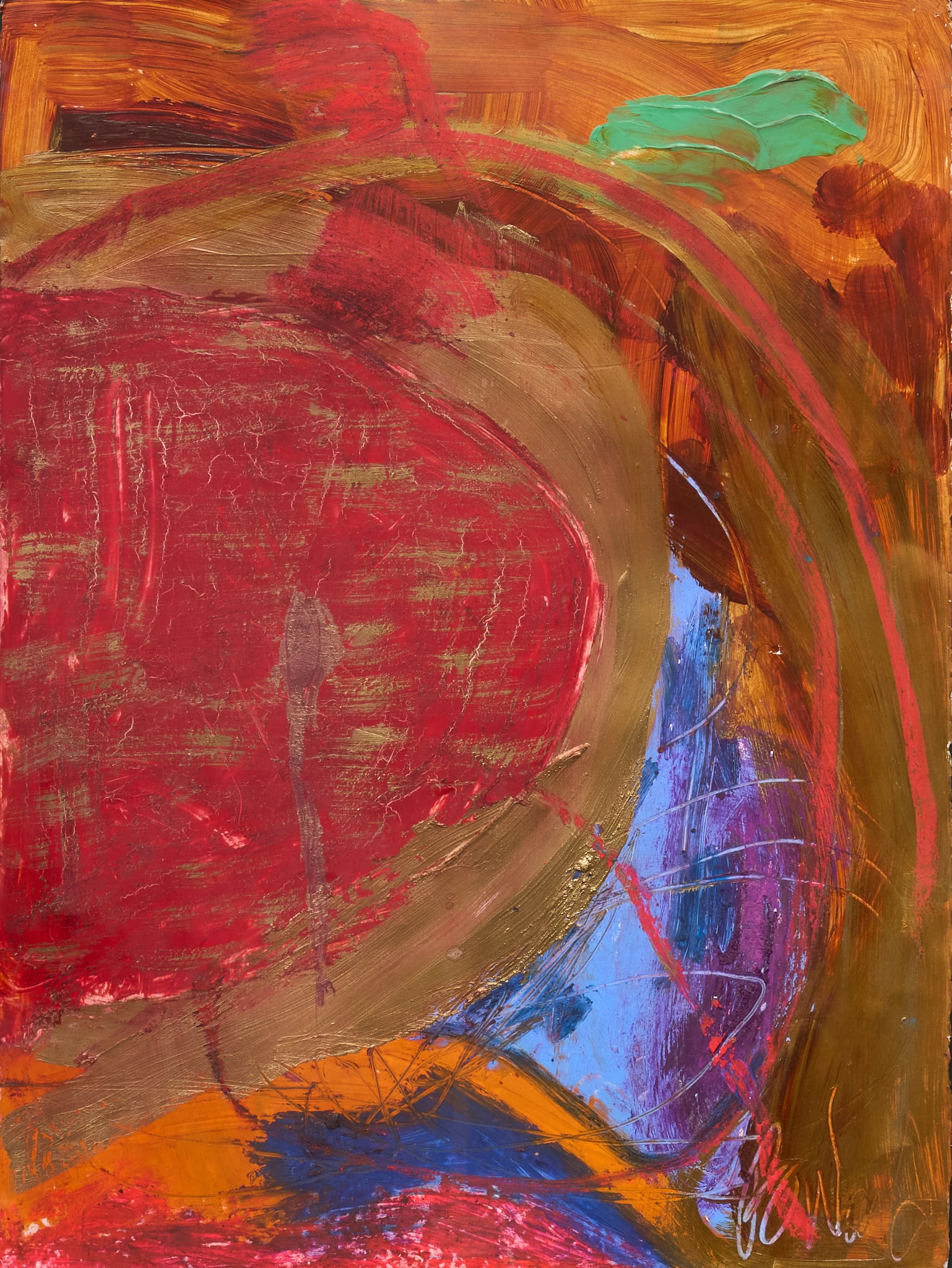 Bettie Ward, Large Abstract: Bettie Ward (Texas / New Mexico, b. 1947), large abstract composition, mixed media and oil on paper, signed lower right sight: 30 x 23 in. frame: 49 x 39 in. Provenance: Pro