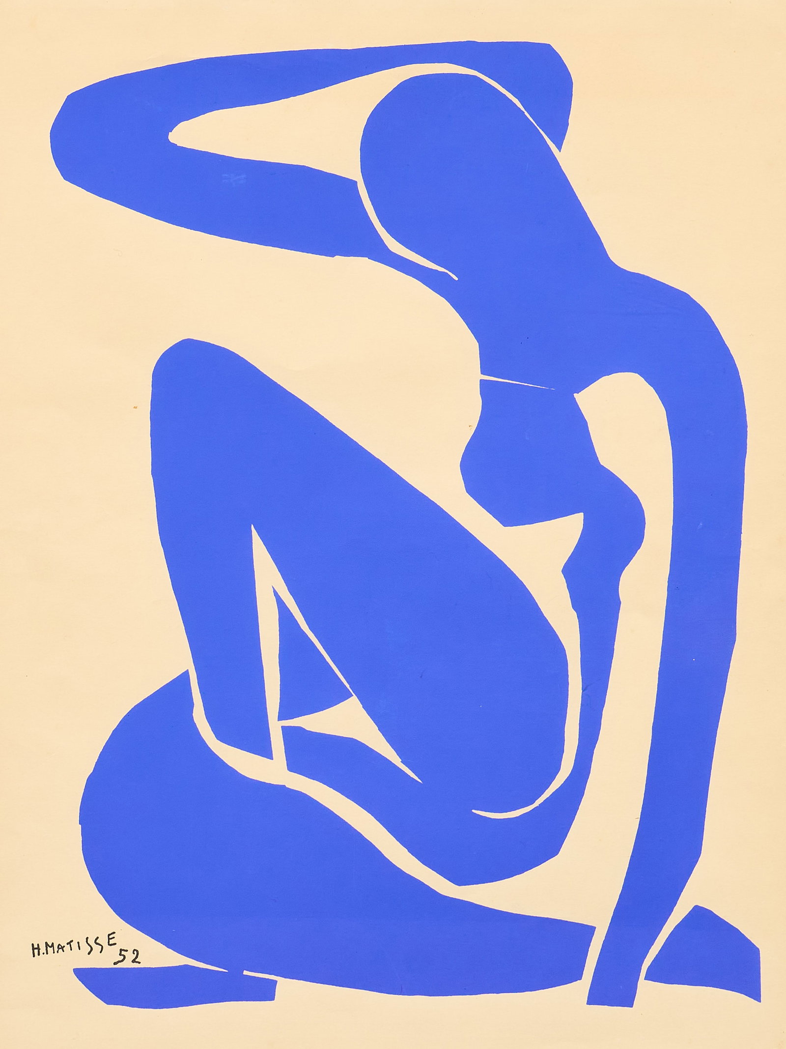 Henri Matisse, "Nu Bleu" Serigraph 1971: Henri Matisse, "Nu Bleu" 1971 serigraph sight: 23 x 18 in., frame: 31.25 x 25 in. Provenance: Property from a home in San Antonio, Texas