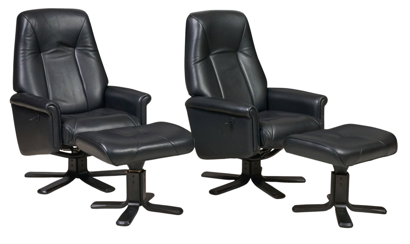 Pair of Danish Mid-Century Lounge Chairs with Ottomans (1 of 3)