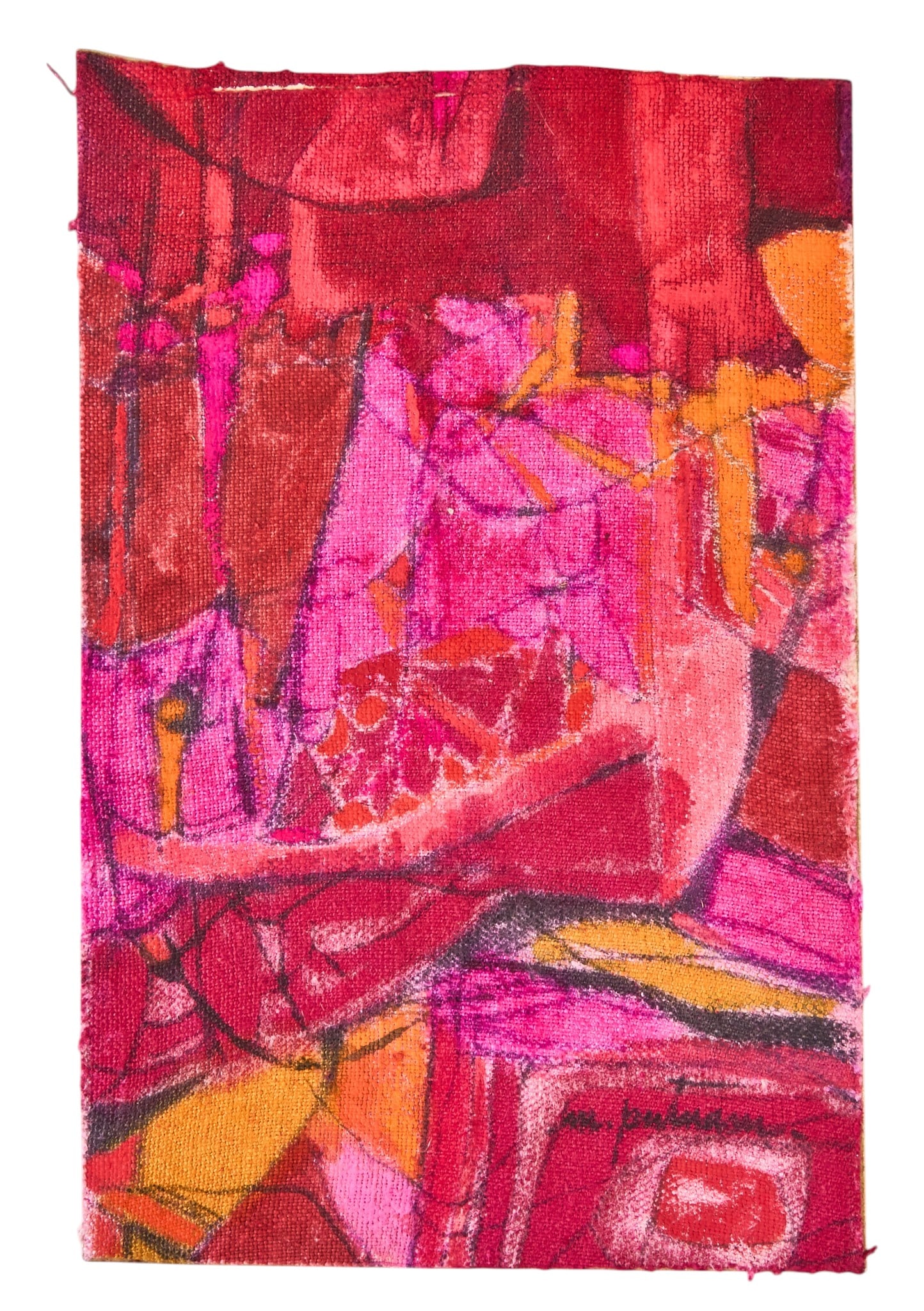 Margaret Putnam, Pink Abstract Batik: Margaret Putnam (Texas, 1913-1989), batik on linen laid to card, signed lower right size: 11 x 7 in. Provenance: Property from the collection of the artist's family, San Antonio, Texas