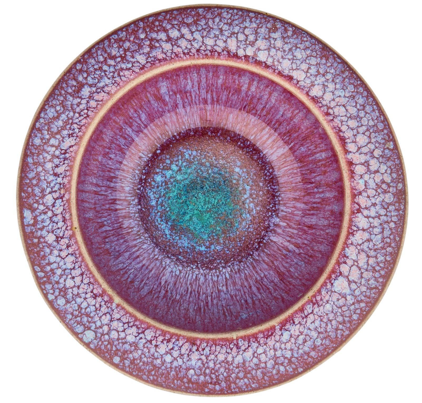 Harding Black, Purple Bowl, 1956: Harding Black (San Antonio, Texas, 1912-2004), turquoise and purple bowl, glazed and fired ceramic, incised signature and date on the underside, 1956 height 2 in. x diameter 7 in. Provenance: