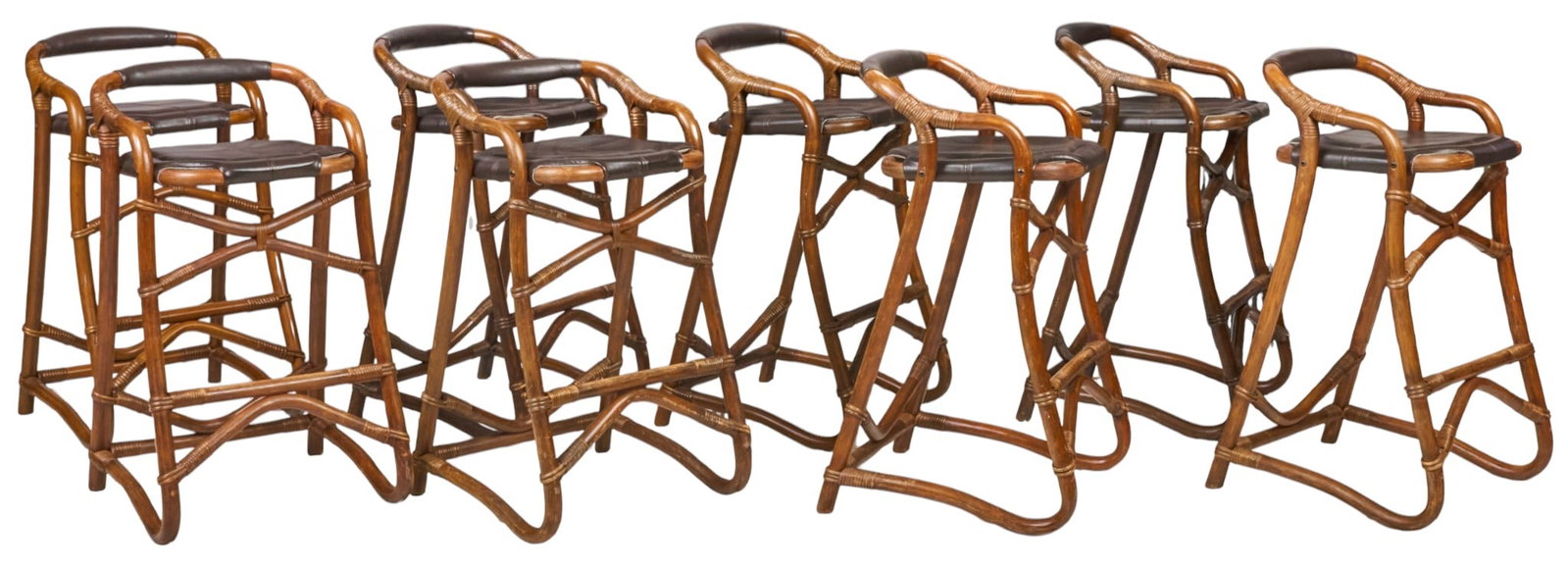 Set of (8) Horsnaes Mobelfabrik Mid-Century Bar Stools (1 of 3)