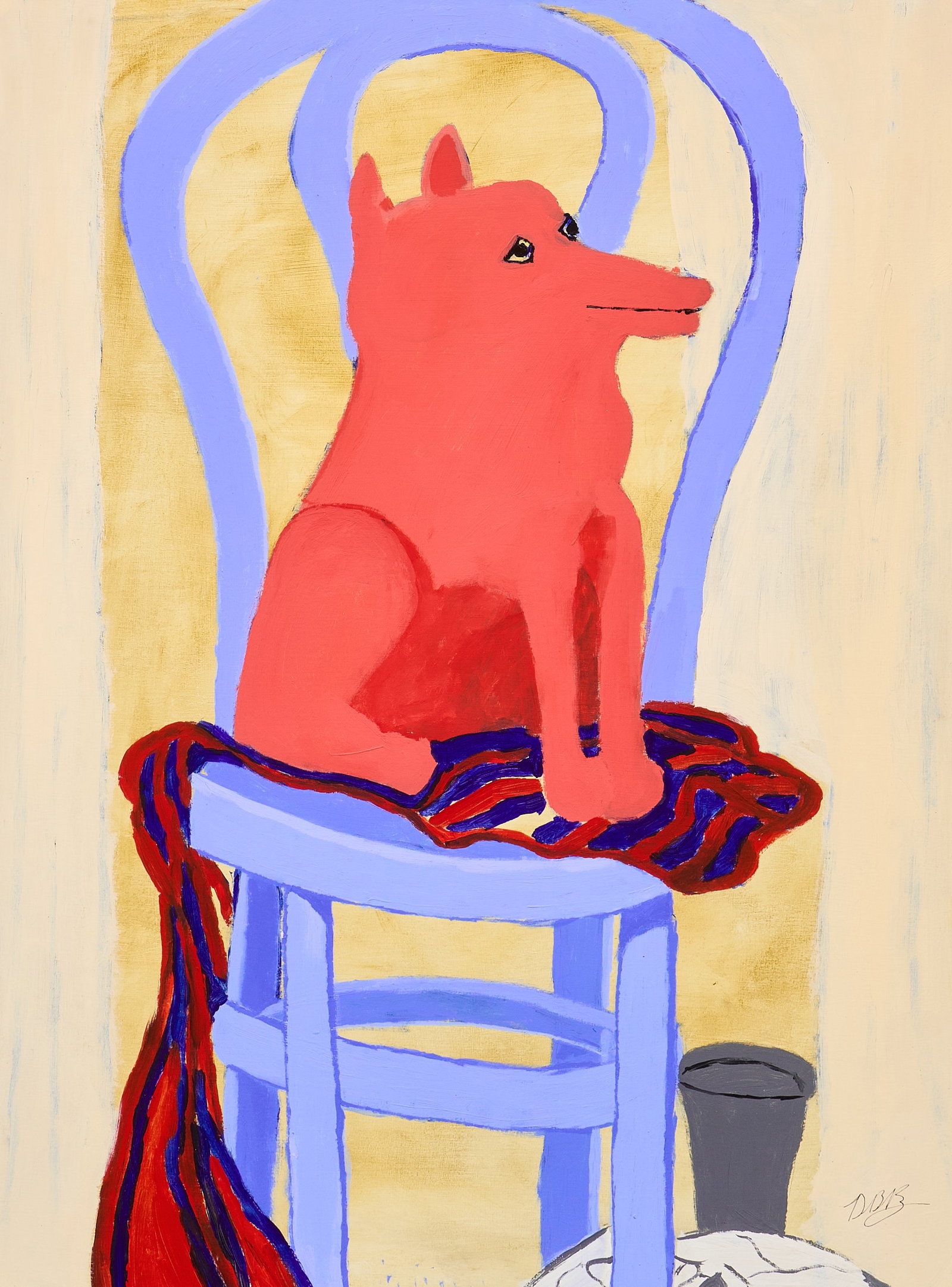 Red Dog on Chair Painting (1 of 4)