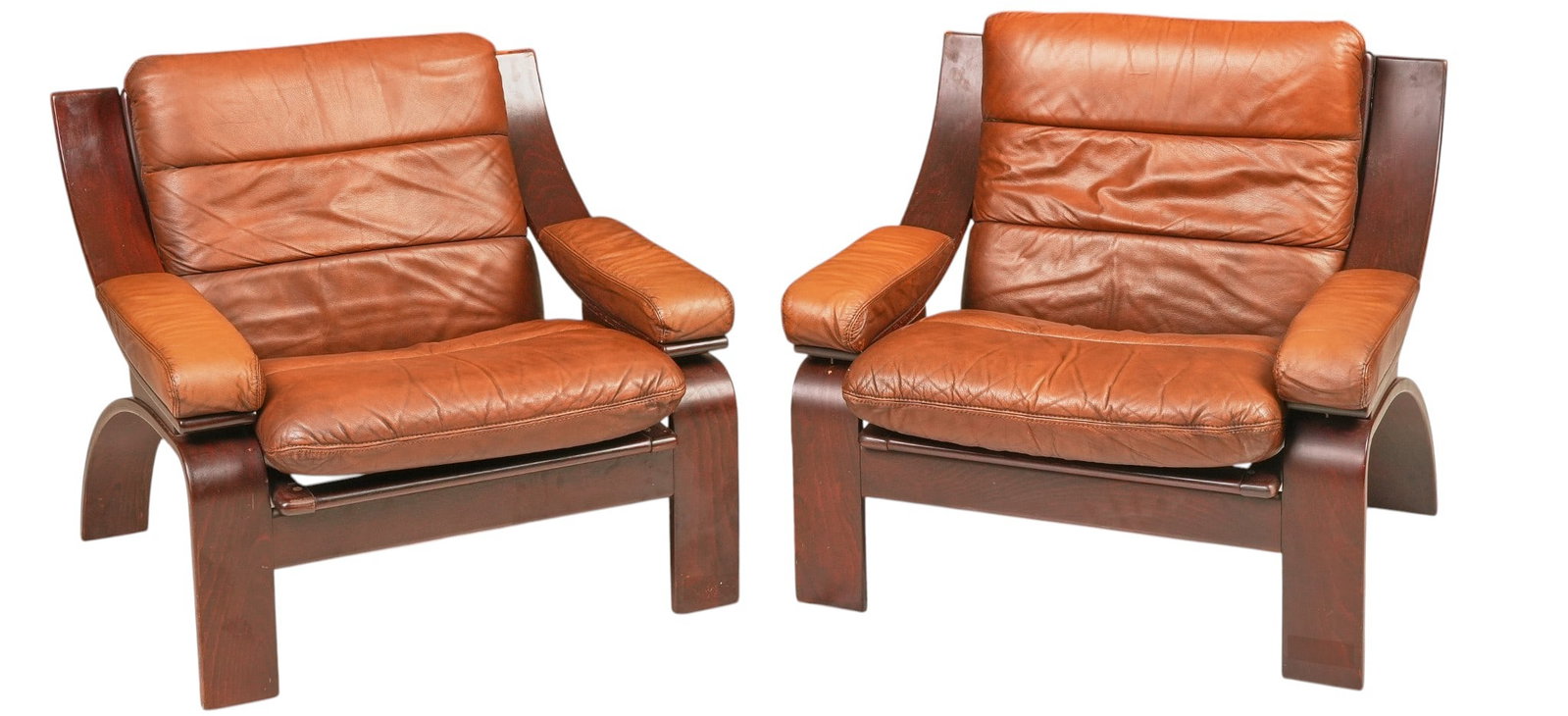 Pair of Danish Mid-Century Leather Lounge Chairs (1 of 4)