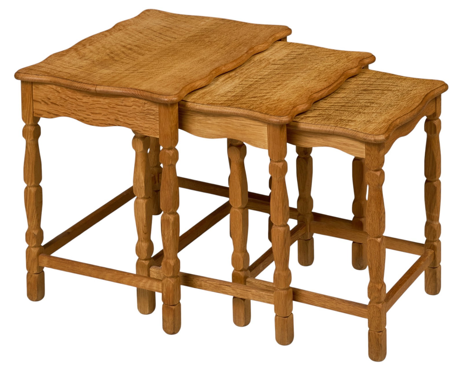 Set of Three Mid-Century Oak Nesting Tables (1 of 4)