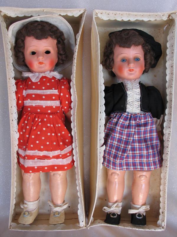Two MIB German composition girls c1930s 14. 5" (37cm) (1 of 5)