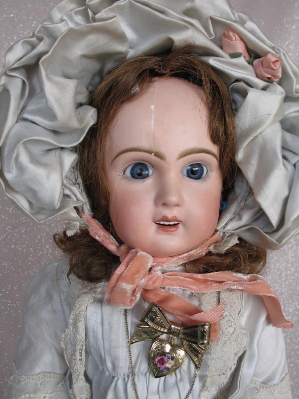 French Tete Jumeau Bebe 1890s bisque 22" (66cm) red (1 of 5)