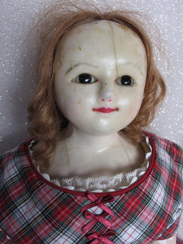 English Slit Head wax over c1850s.  Wax over plaster (1 of 3)