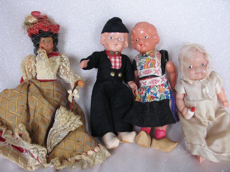 Eight vintage Cabinet Celluloid etc dolls:- Japan baby (1 of 2)