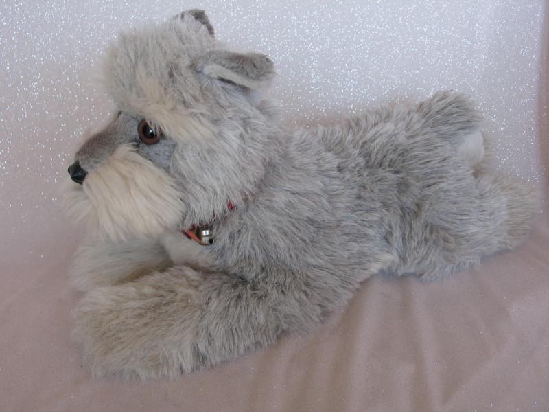 Grey/white unjointed Steiff 22cm lying Scottie dog 90s, (1 of 2)