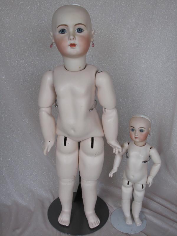 Three naked reproduction dolls.  Tete Jumeau 34cm, Bru (1 of 4)
