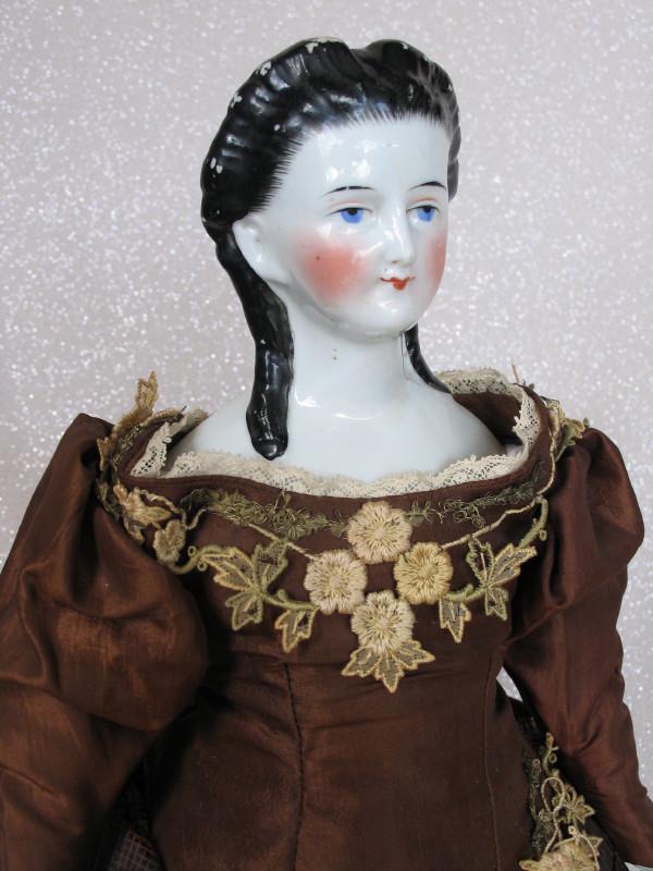 German Fancy Hairdo Chinahead Lady shoulderhead 17 . 5" (1 of 8)