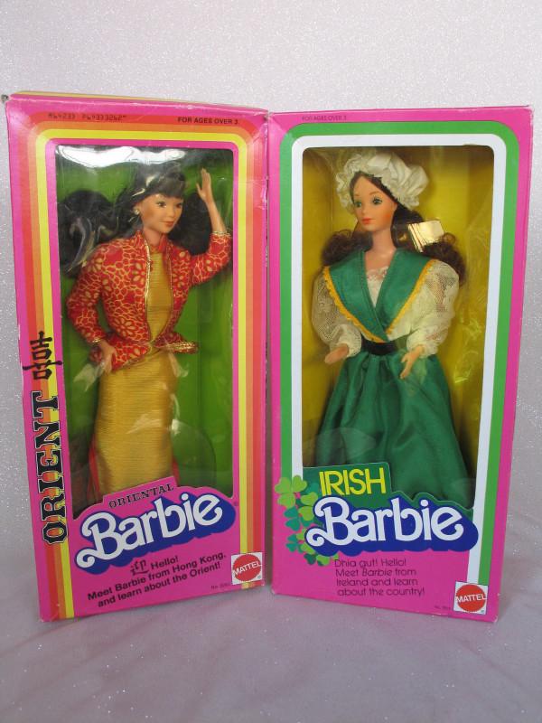 Three boxed Mattel Barbie DOTW:- Oriental 1980 #3262,: Three boxed Mattel Barbie DOTW:- Oriental 1980 #3262, Swedish 1982 #4032, Irish 1983 #7517 . All with some box edge wear .