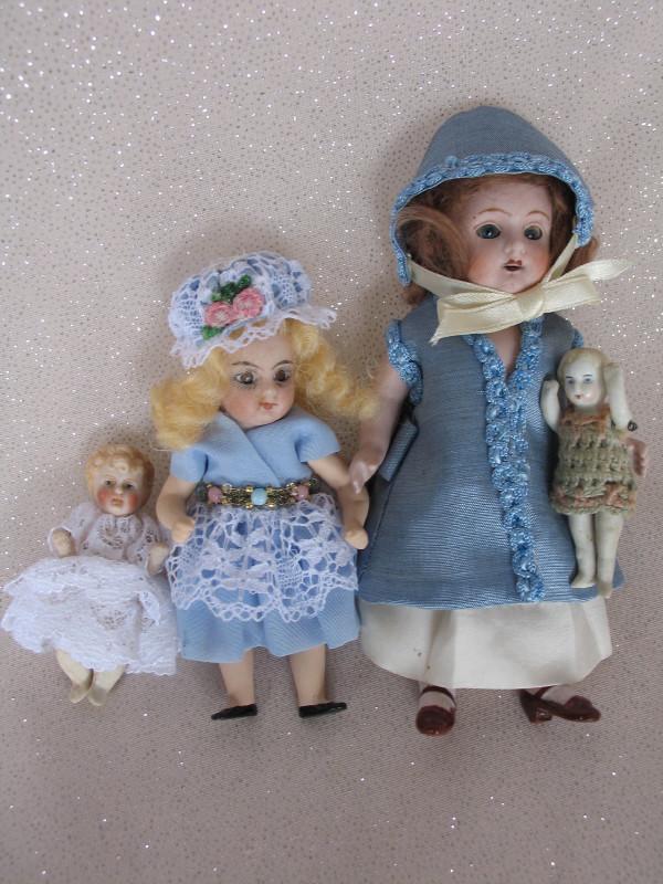 Four German All-bisque dolls:- include15cm Germany 545 (1 of 2)