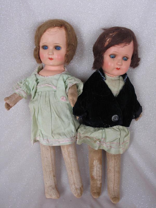 Two German Paper mache 37cm 1920s shoulderhead dolls . (1 of 1)