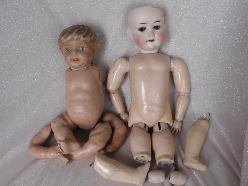 Three TLC naked dolls:- Armand Marseille 390 bisque (1 of 2)