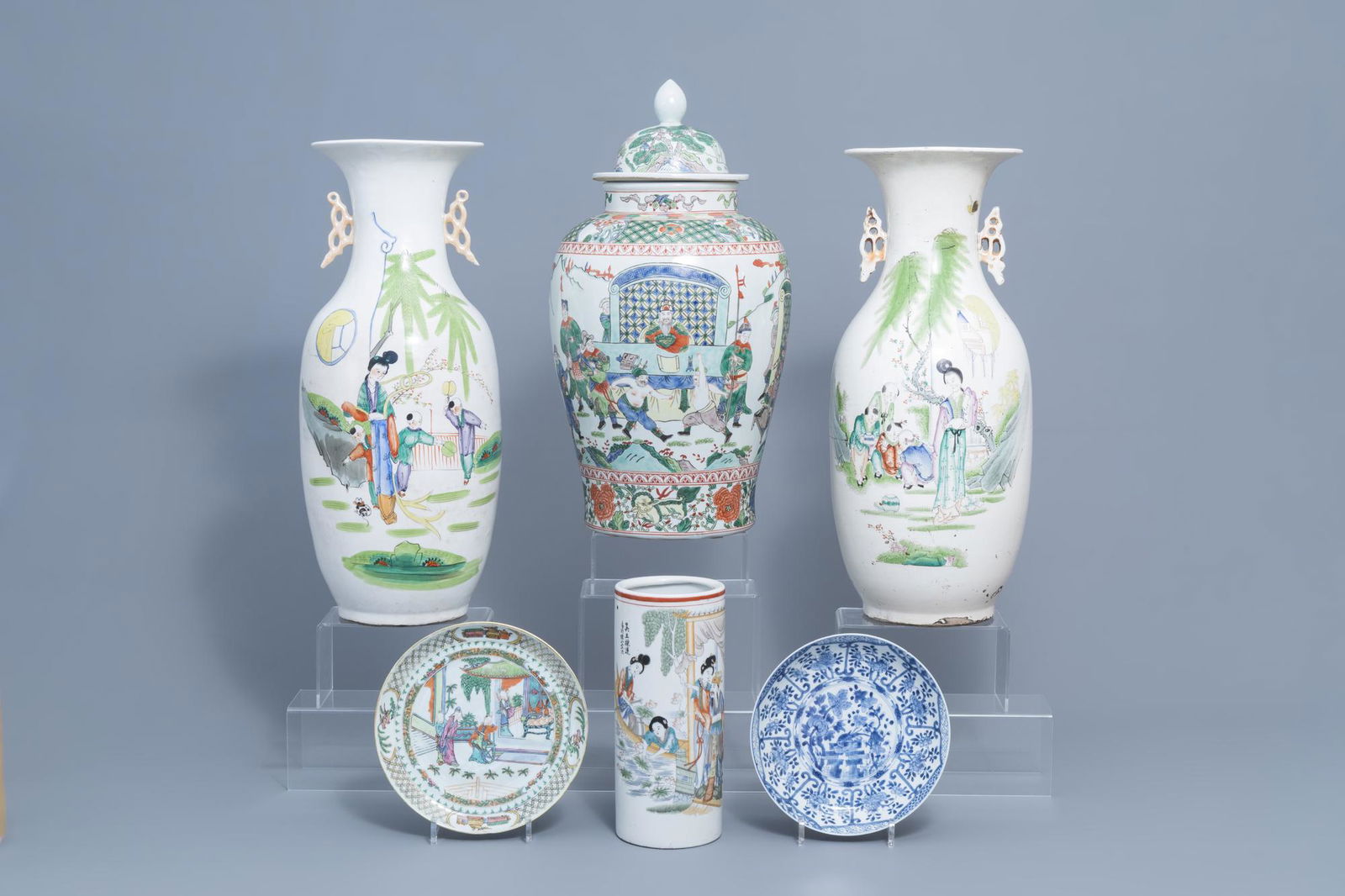 A varied collection of Chinese blue, white, famille (1 of 17)