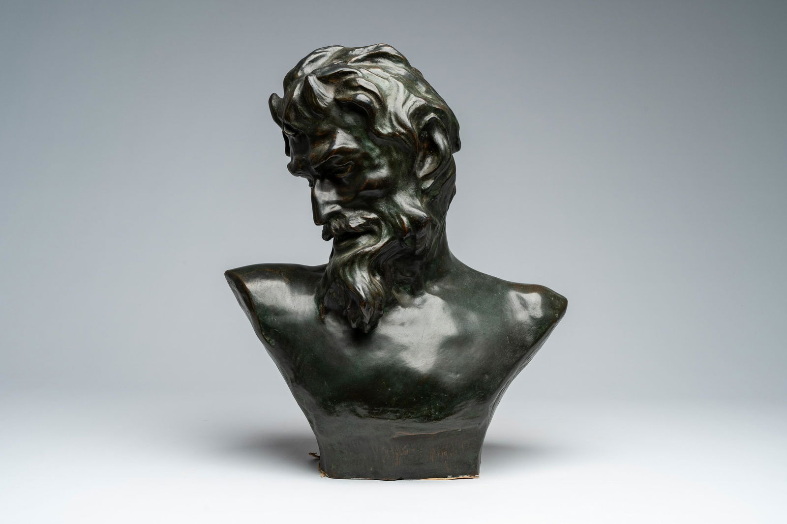 Jef Lambeaux (1852-1908): 'Satyre', green patinated bronze: Full title: Jef Lambeaux (1852-1908): 'Satyre', green patinated bronze Description: H 53,2 - L 43,4 cm The sculpture signed 'Jef Lambeaux van Antwerpen'. The absence of a condition report does not imp