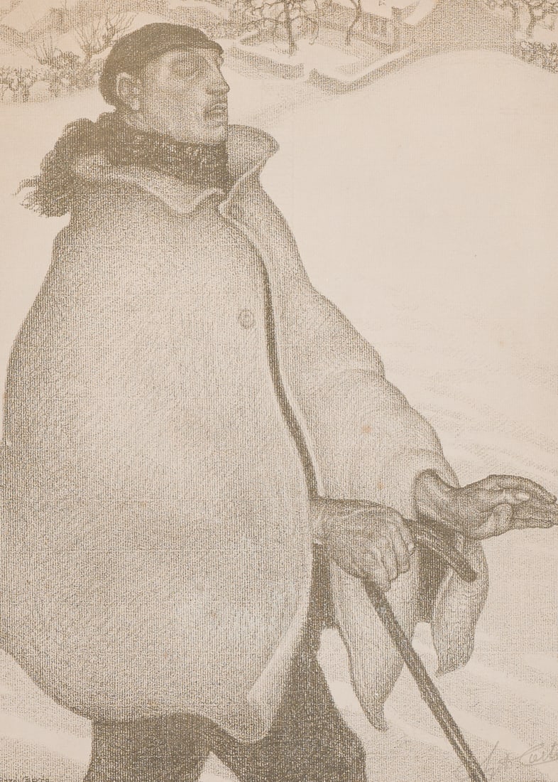 Anto Carte (1886-1954): 'L'aveugle', lithograph, dated 1919: Work: 43 x 30,5 cm Paper: 55 x 40 cm Frame: 60,5 x 45,5 cm Condition reports and high resolution pictures are available on our website at www.coronariauctions.com. Further questions are always welcome