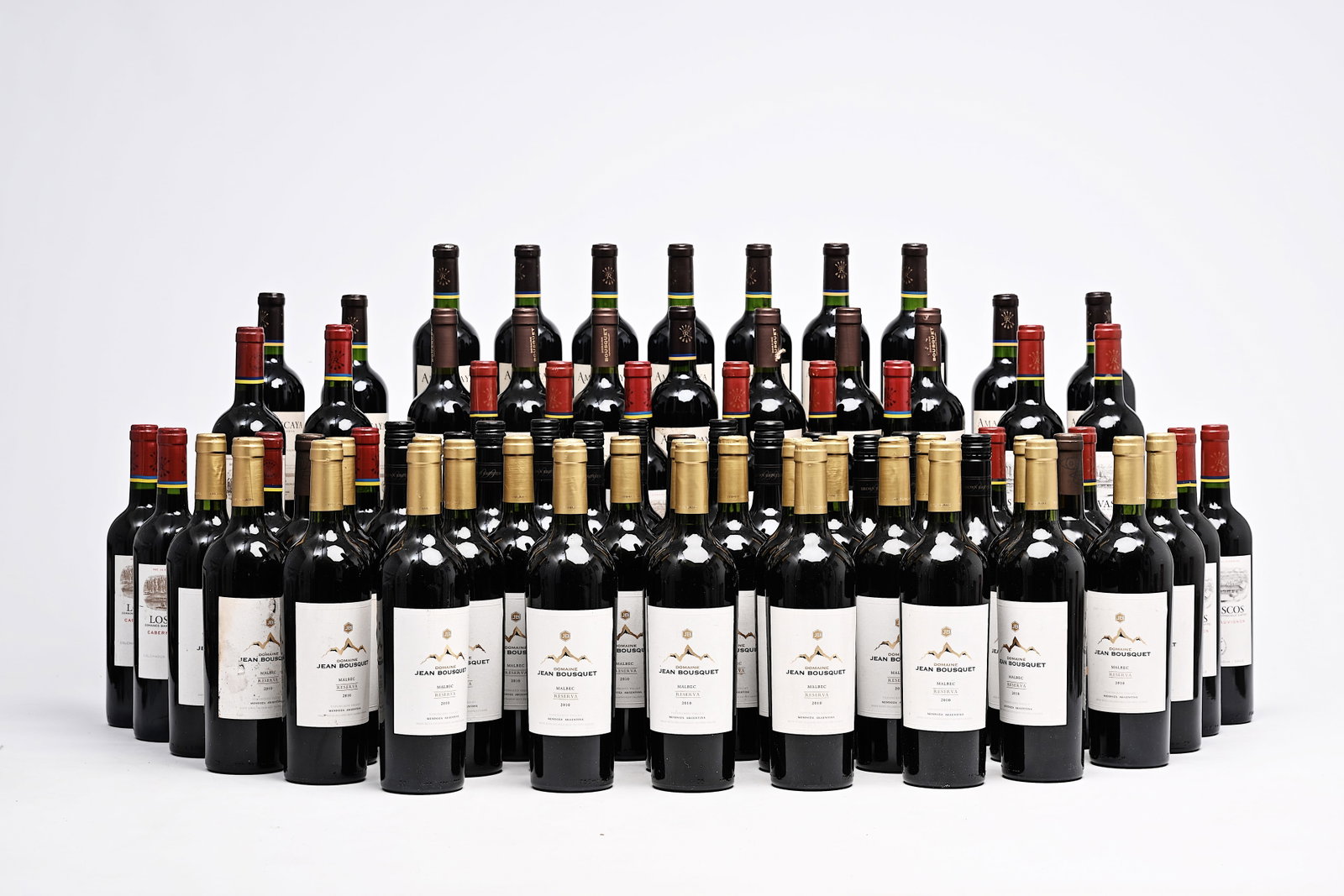 A varied collection of Argentinian, Australian, Chilean and South African red wines, 2006-2014: A varied collection of Argentinian, Australian, Chilean and South African red wines, 2006-2014 75 cl Six bottles of Malbec Domaine Bousquet, twelve bottles of Malbec Cabernet Sauvignon Amancaya, eight
