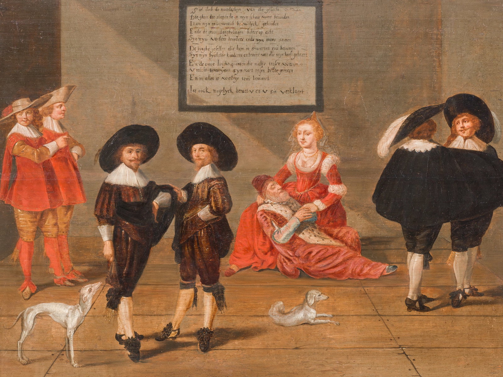 Dutch school: The riddle of Nijmegen, oil on panel, 17th C. (1 of 8)