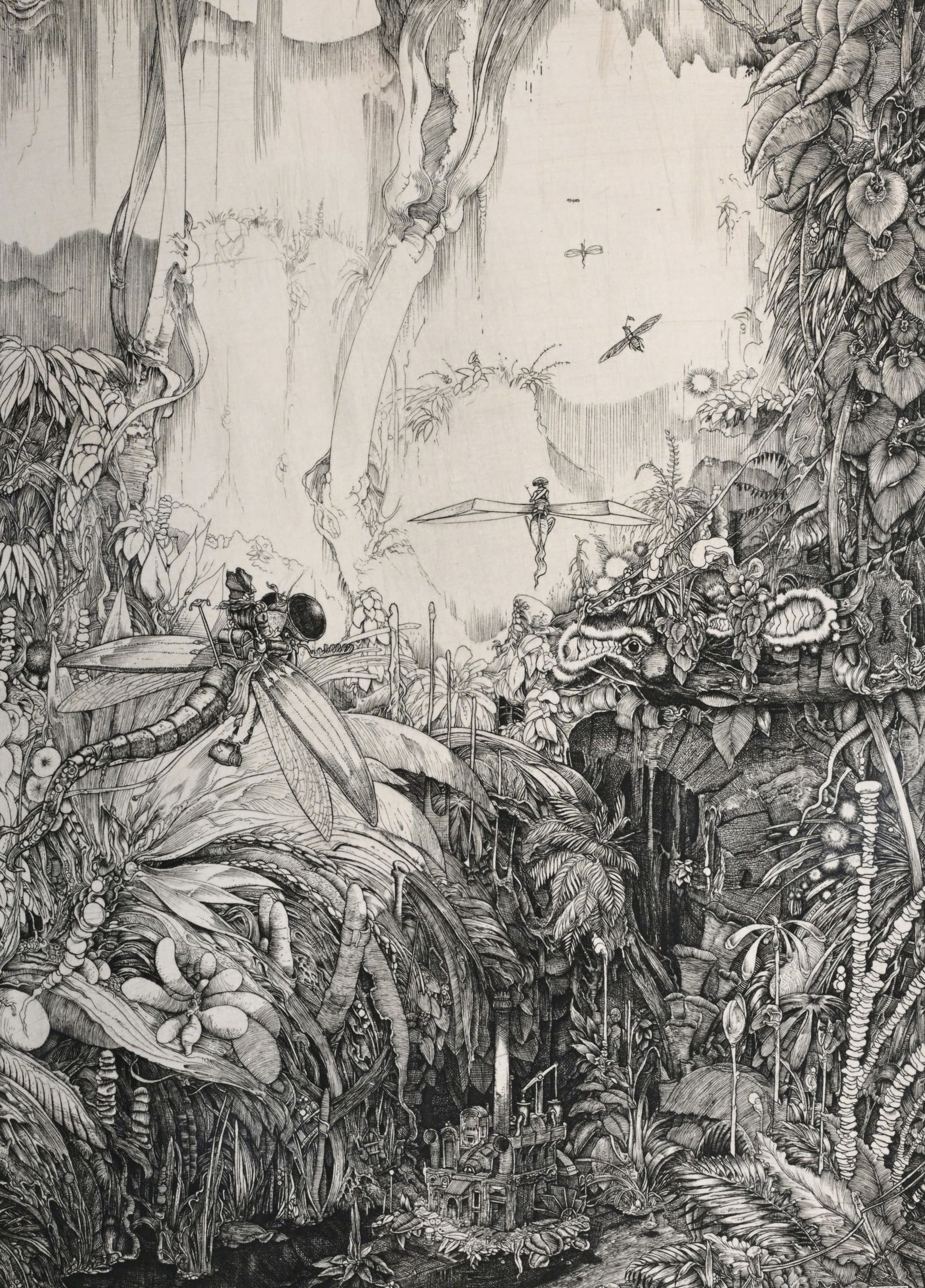 Philippe Mohlitz (1941-2019): 'Le départ des invités', etching, ed. II/V, [1972]: Philippe Mohlitz (1941-2019): 'Le départ des invités', etching, ed. II/V, [1972] Work: 22,5 x 16,5 cm Paper: ca. 29 x 23 cm Frame: 41 x 35 cm