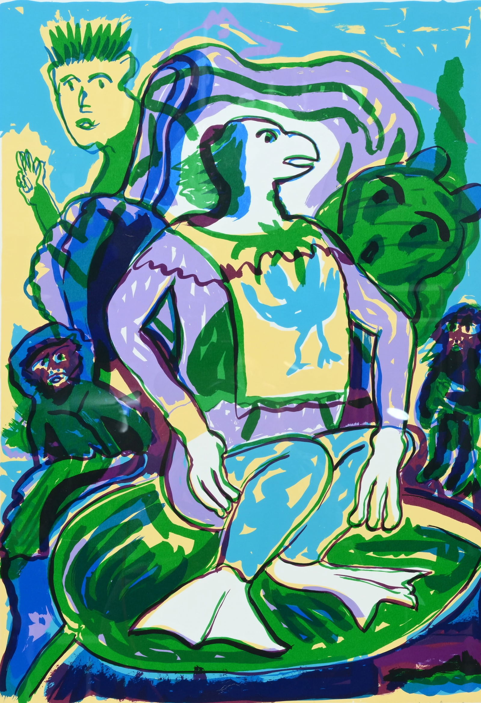 Alfred Klinkan (1950-1994): Untitled, silkscreen, ed. 45/100, dated (19)85: Alfred Klinkan (1950-1994): Untitled, silkscreen, ed. 45/100, dated (19)85 Work: 69,5 x 48,5 cm Paper: 75 x 54 cm Frame: 93,5 x 72,5 cm