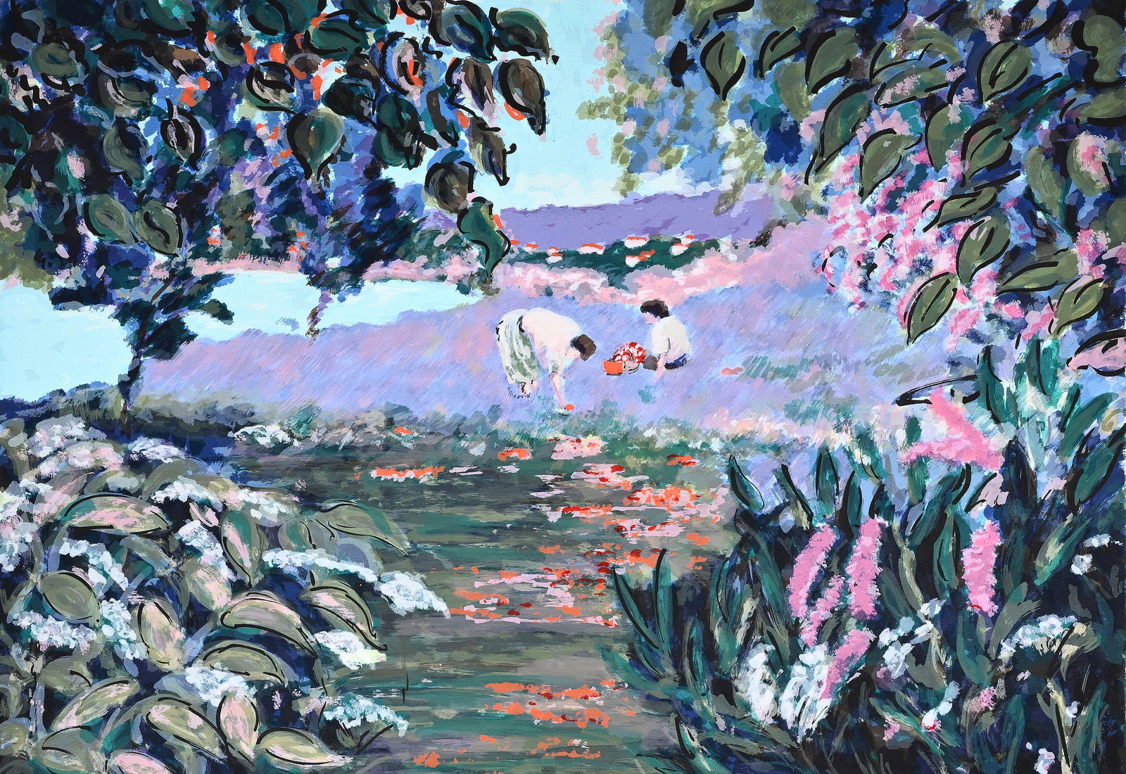 Brian Duffy (1933-2010): 'Lavender Gatherers', lithograph in colours, ed. 188/300: Brian Duffy (1933-2010): 'Lavender Gatherers', lithograph in colours, ed. 188/300 Work: 72,5 x 55,5 cm Paper: 89 x 74 cm