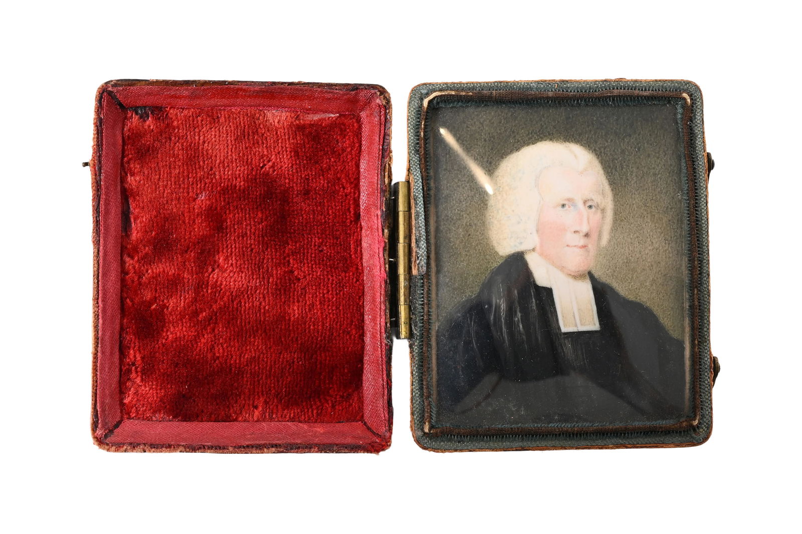 English school: Portrait of Bishop William Cleaver, miniature, early 19th C. (1 of 2)