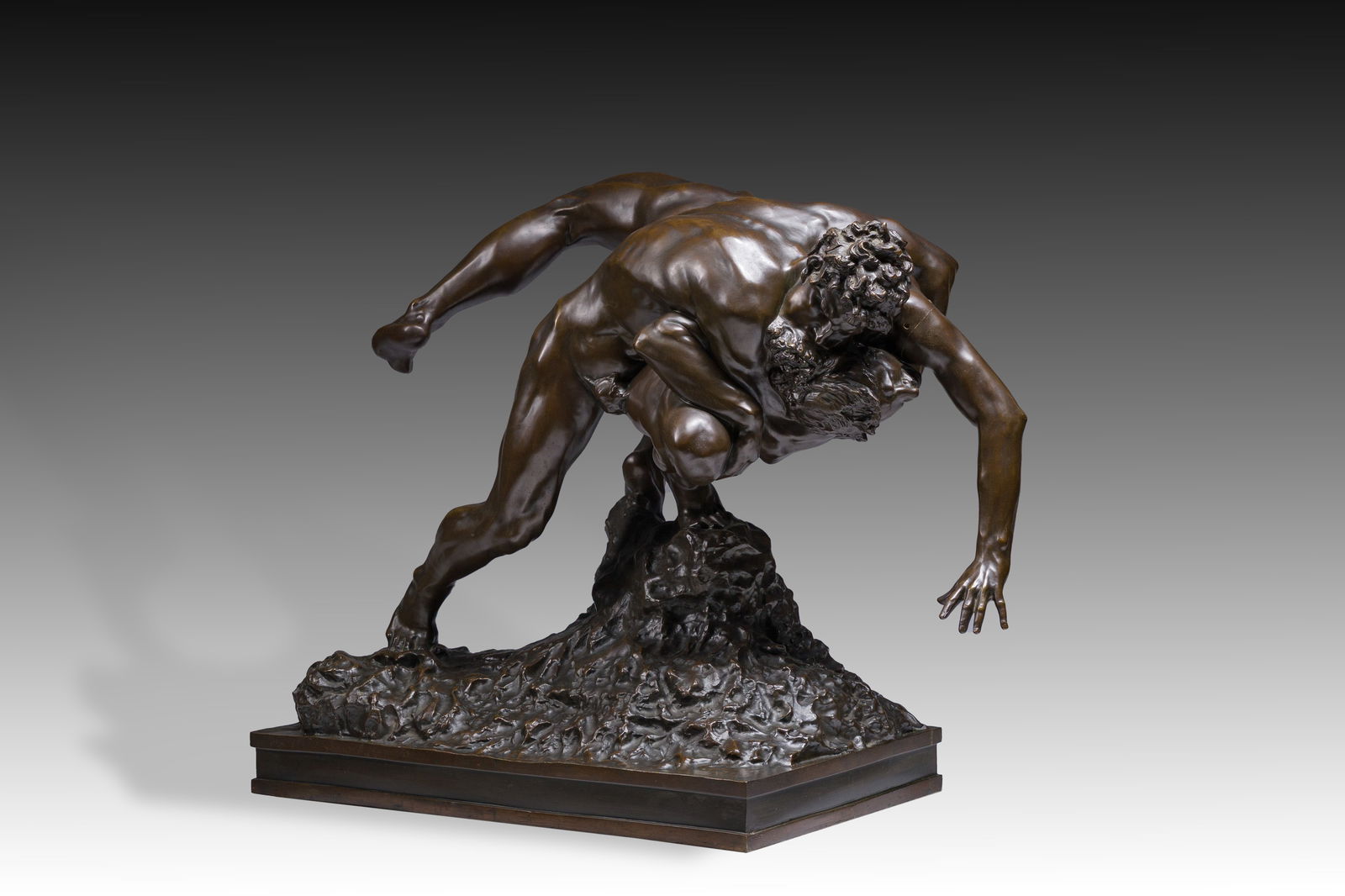 Jef Lambeaux (1852-1908): The wrestlers, brown patinated bronze: Jef Lambeaux (1852-1908): The wrestlers, brown patinated bronze H 67 - L 80 - D 45 cm