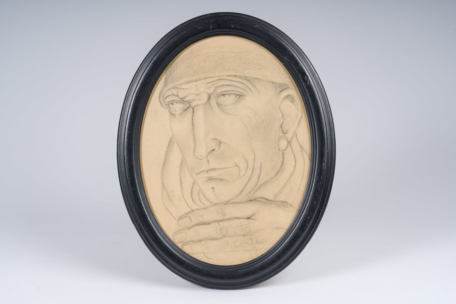 Belgian school, follower of Anto Carte (1886-1954): Portrait study of a man, pencil on paper,: Belgian school, follower of Anto Carte (1886-1954): Portrait study of a man, pencil on paper, Charleroi, dated 1920 Work: 39,5 x 30 cm Frame: 47 x 37,5 cm