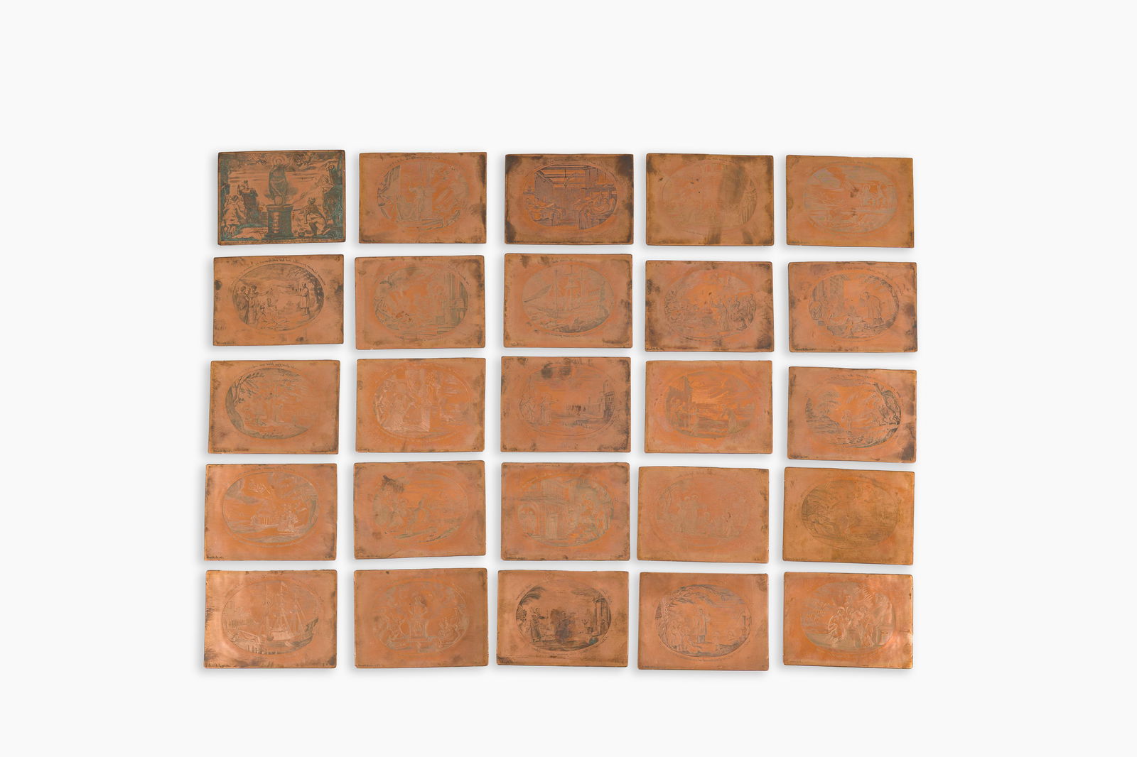 Cornelius de Boudt (1660-ca. 1738): Twenty-four copper etching plates with scenes from the life of: Cornelius de Boudt (1660-ca. 1738): Twenty-four copper etching plates with scenes from the life of Franciscus Xaverius 11,5 x 8,5 cmAdded one additional etching plate signed A. Goetiers (for Alexander