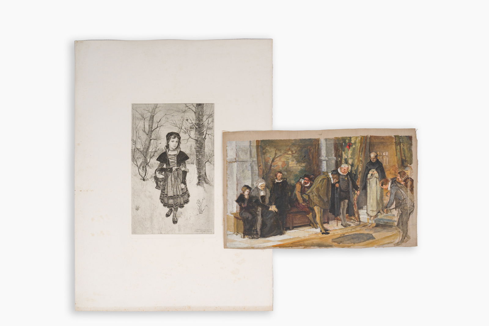 Willem Geets (1838-1919): Model for a historical scene, oil on canvas and Jean-Bapt. Coene (1 of 9)