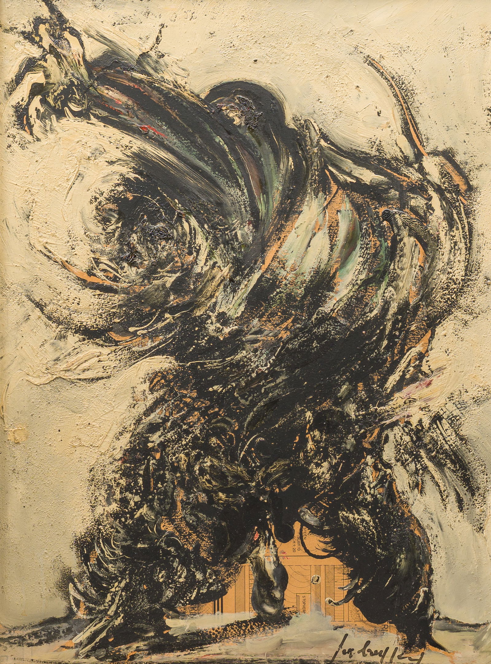 Jan Burssens (1925-2002): Composition, oil on board, ca. 1960 (1 of 8)