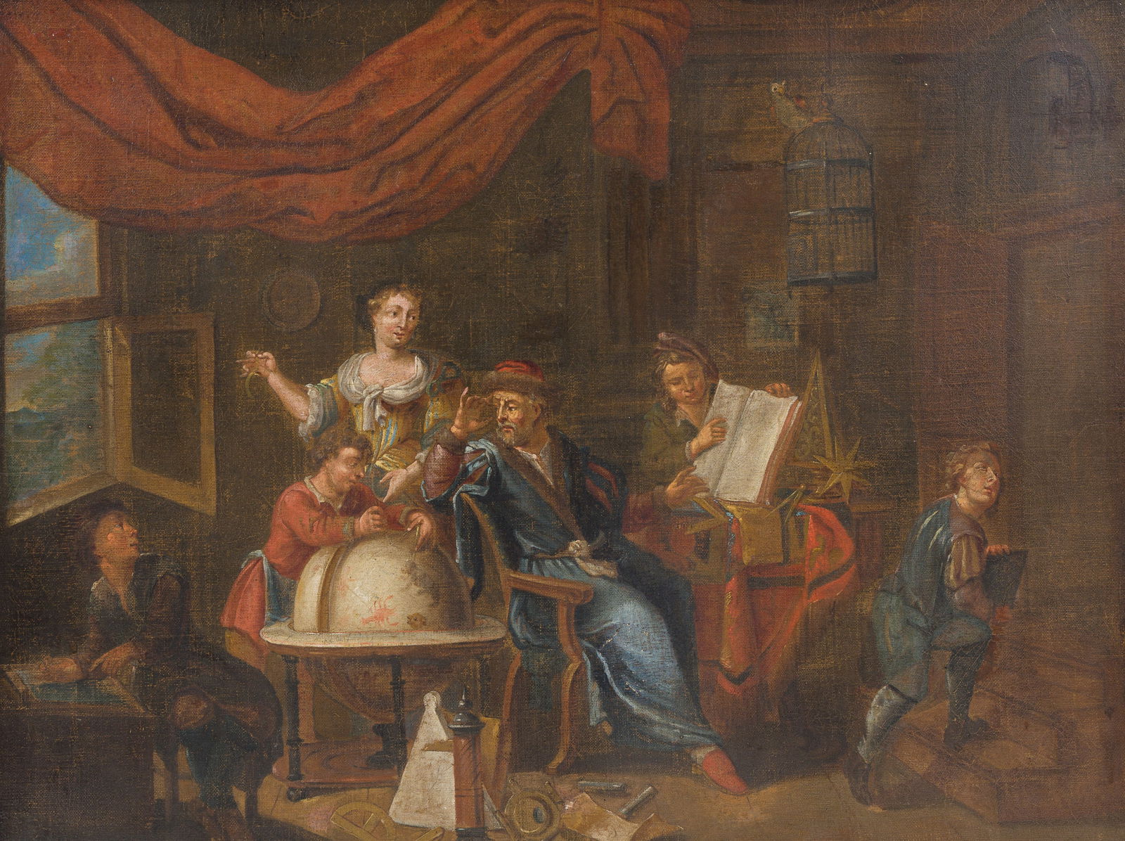 Flemish school, in the manner of Gerard Thomas (1663-1720): The studio of the astronomer-geographer, (1 of 5)