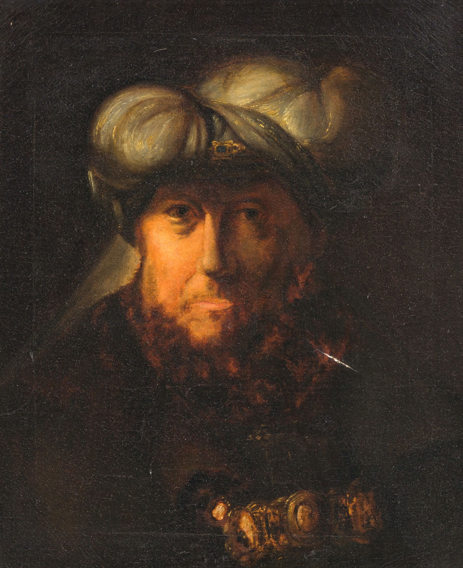 European school, follower of Rembrandt van Rijn (1606-1669): Portrait of a man in Oriental costume, (1 of 4)