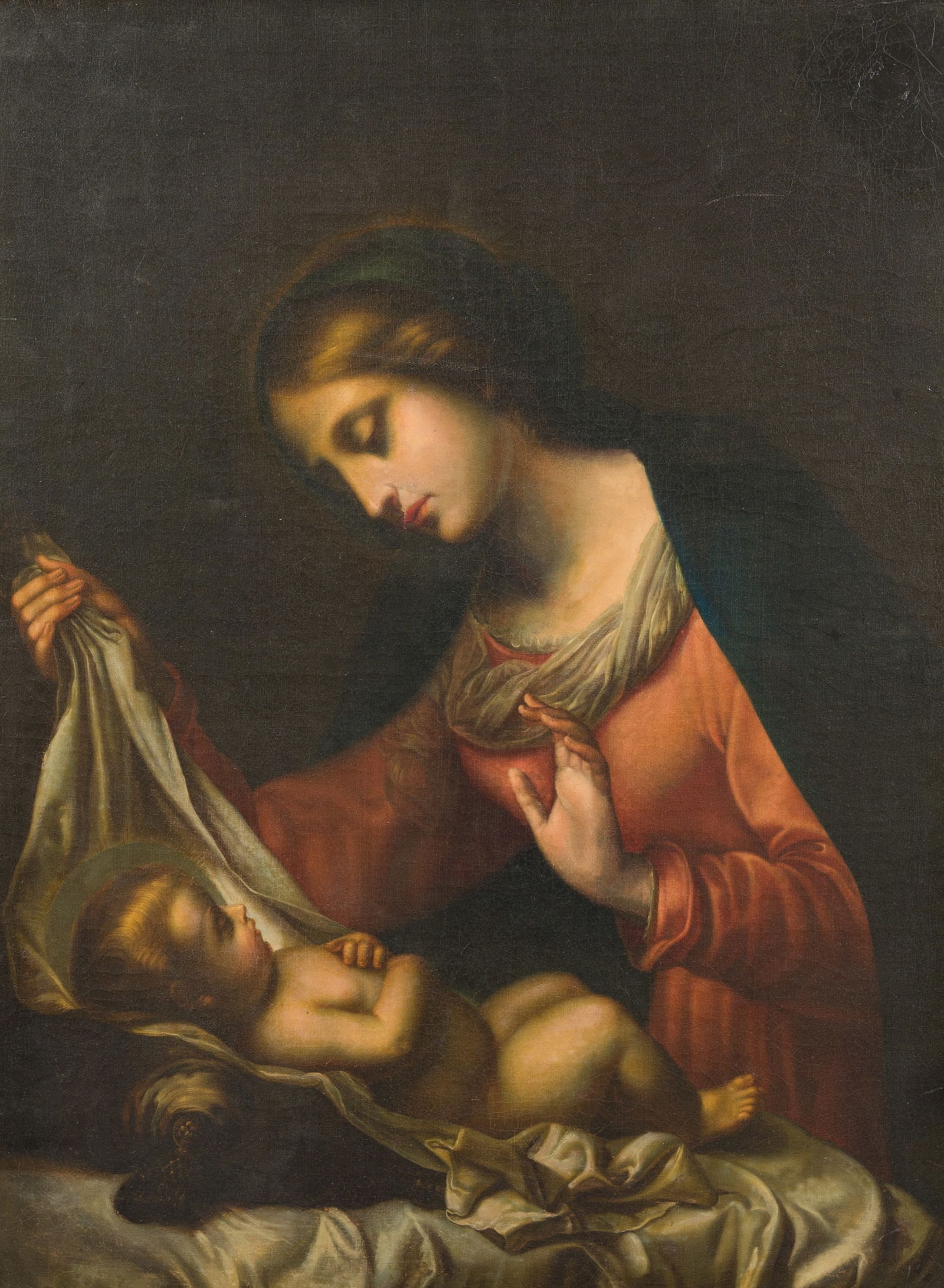 European school, follower of Carlo Dolci (1616-1686): Madonna and Child, oil on canvas, late 18th C. (1 of 4)