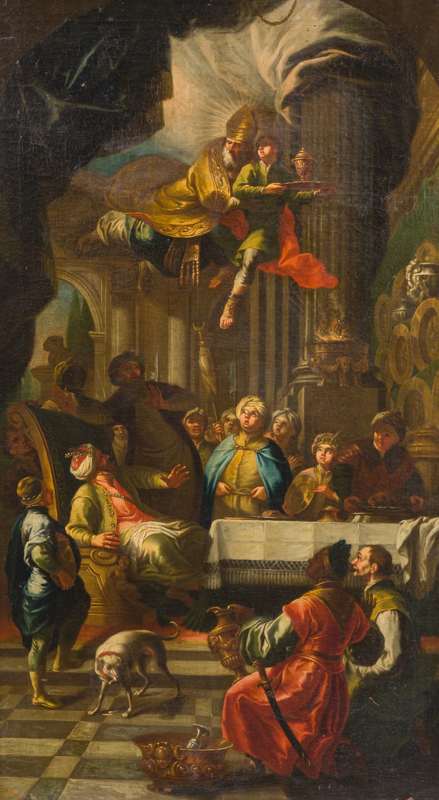 Austrian school: St. Nicholas of Bari rescuing Adeodatus, oil on canvas, 18th C. (1 of 6)