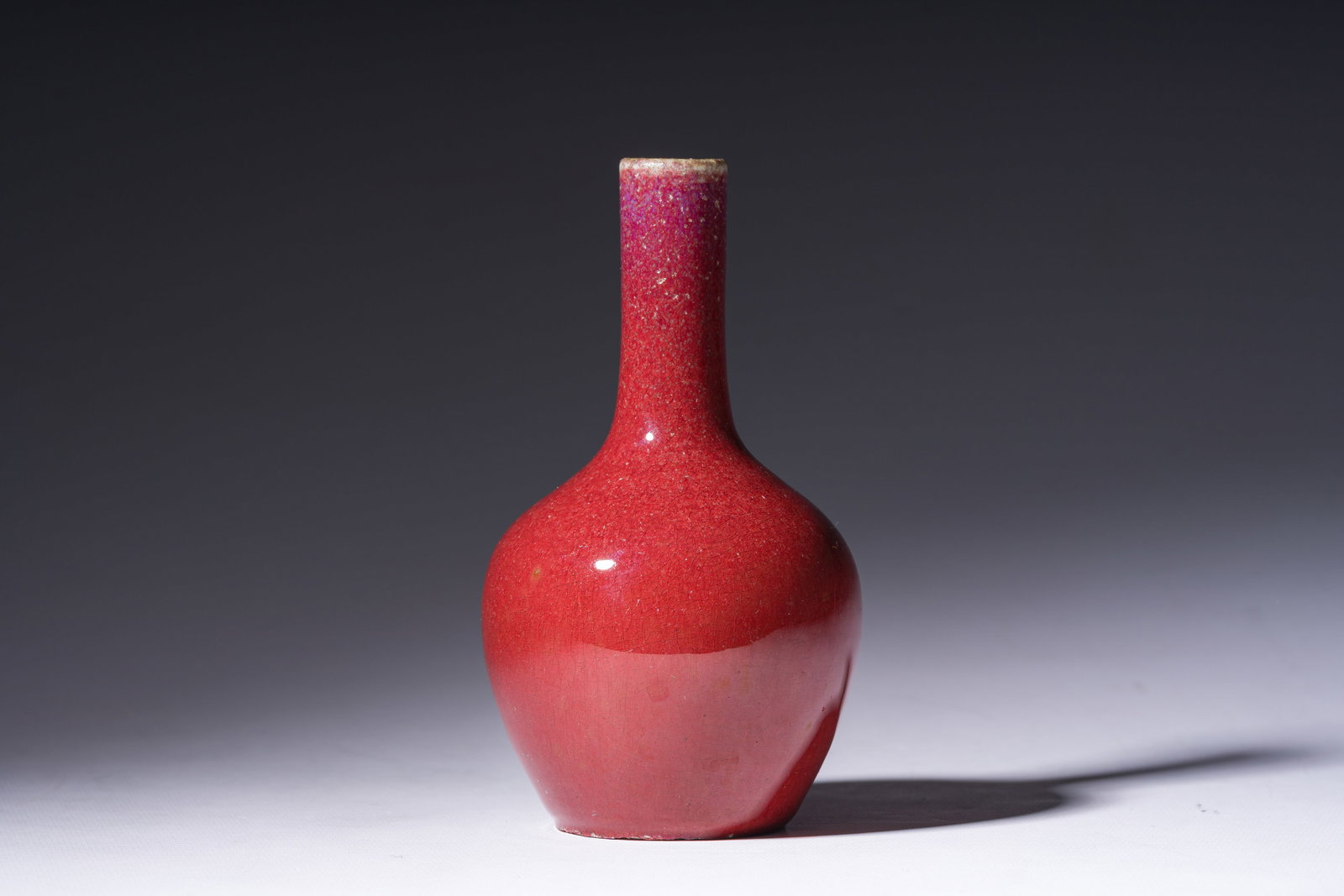 A Chinese flambe glazed bottle vase, 19th C. (1 of 6)